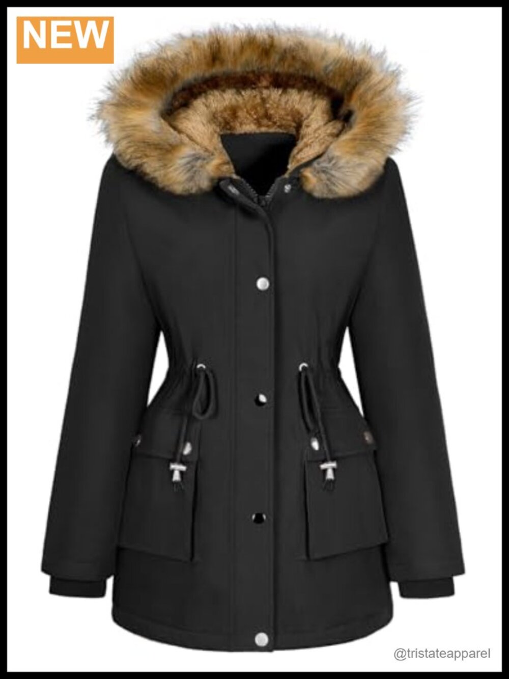 Womens Winter Puffer Parka Fleece Lined Jacket Hooded Zip Warm Coat